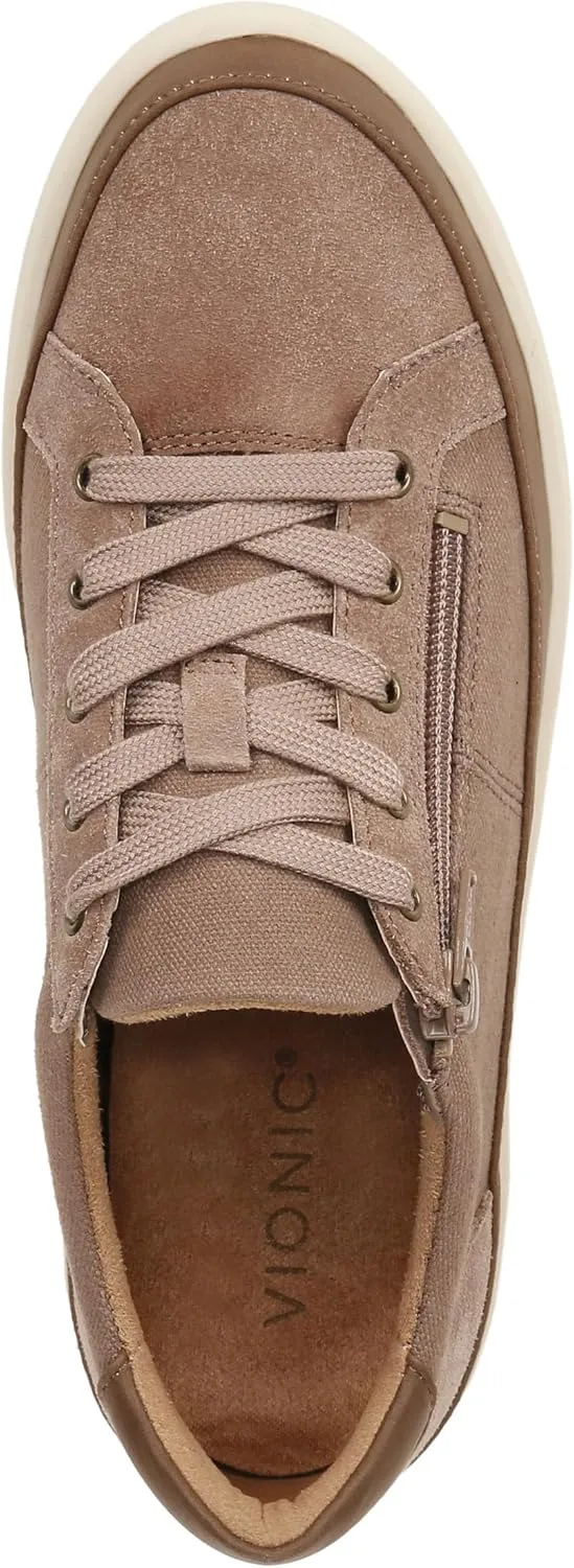 Vionic Women's Essence Mayra Suede Fashion Sneaker- Supportive Casual Shoes That Includes a Built-in Arch Support Orthotic Footbed That Corrects Pronation and Helps Heel Pain, Sizes 5-12