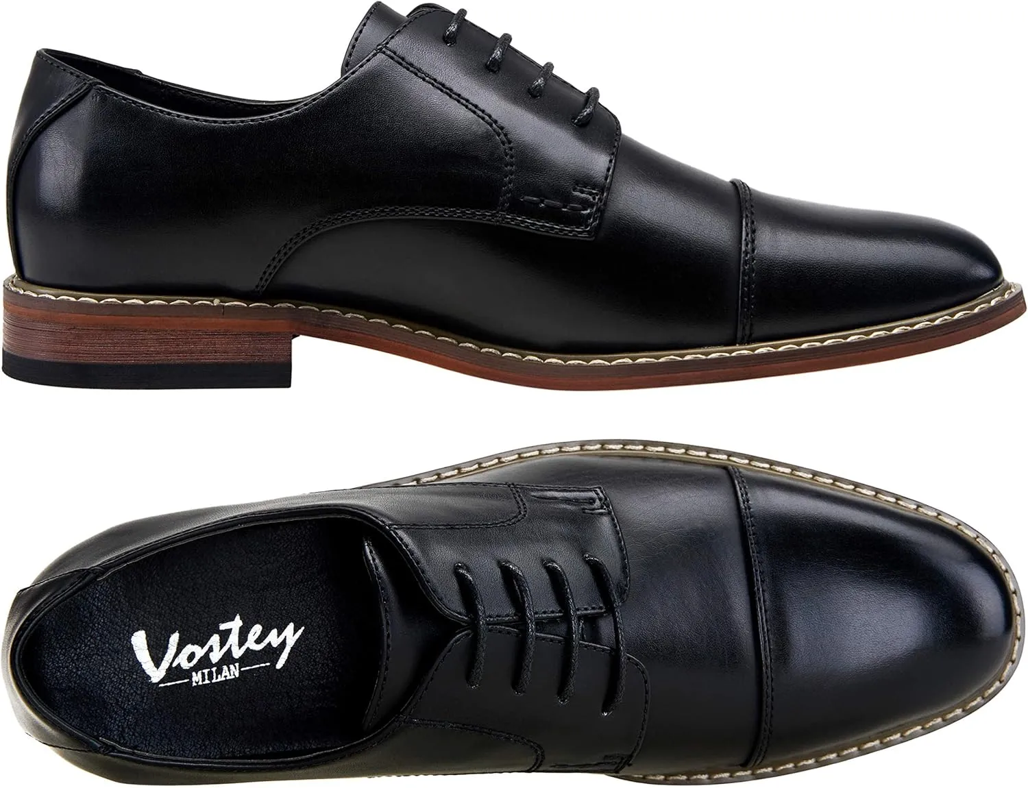 Vostey Men's Dress Shoes Oxford Shoes Formal Dress Shoes for Men Business Derby Shoes