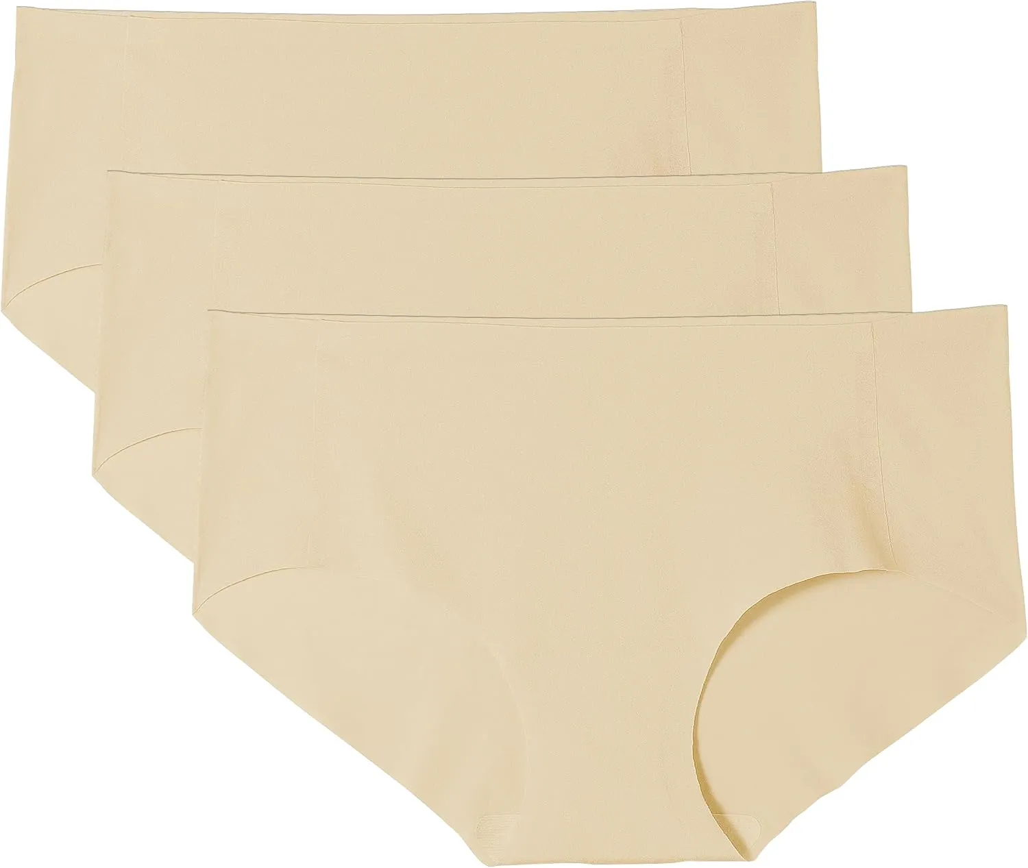 WANDER Womens Seamless Underwear 3-Pack Pure Invisible Breathable Brief Ladies Stretch Hipster Panties