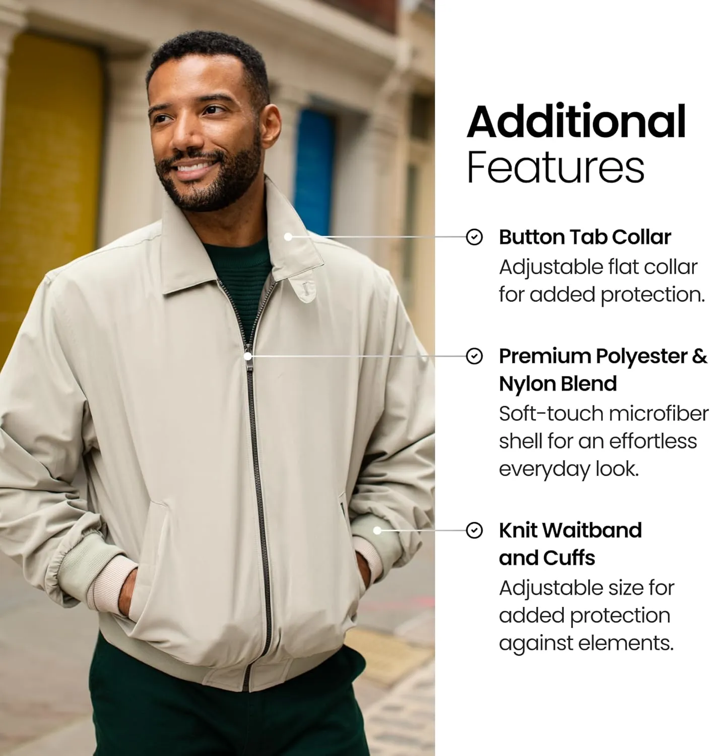 Weatherproof Men's Golf Jacket - Lightweight Windbreaker, Water-Resistant Microfiber Shell, Perfect for Golf & Casual Wear