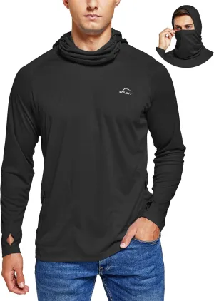 Willit Men's Sun Protection Hoodie UPF 50  Fishing Hiking Shirt Long Sleeve SPF UV Shirt Rash Guard Lightweight