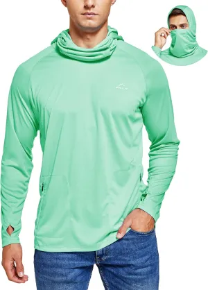 Willit Men's Sun Protection Hoodie UPF 50  Fishing Hiking Shirt Long Sleeve SPF UV Shirt Rash Guard Lightweight