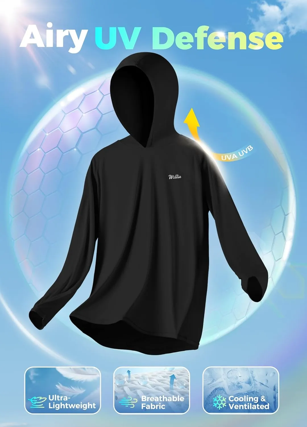 Willit Women's UPF 50  Sun Protection Hoodie SPF Shirt Long Sleeve Hiking Fishing Outdoor Shirt Lightweight Hoodie
