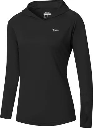 Willit Women's UPF 50  Sun Protection Hoodie SPF Shirt long sleeve Hiking Fishing Outdoor Shirt Lightweight Hoodie