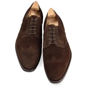 WINGTIP DERBY SHOES IN BROWN SUEDE