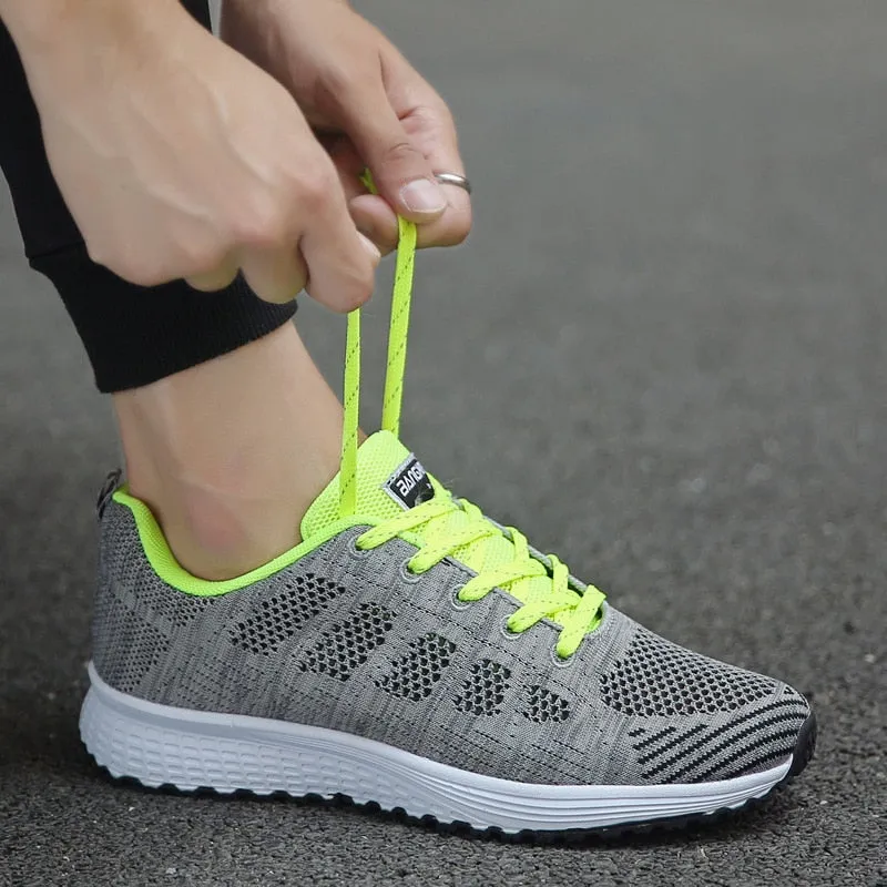 Women Fashion Breathable Walking Mesh Flat Shoes