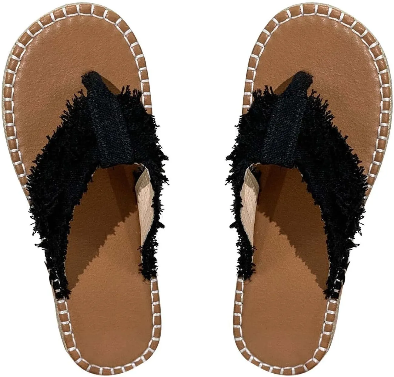 Womens Casual Flat Straw Sandals Vintage Thong Straps Clip Toe Flip Flops Summer Lightweight Slides Comfortable Ladies Beach Shoes Slippers
