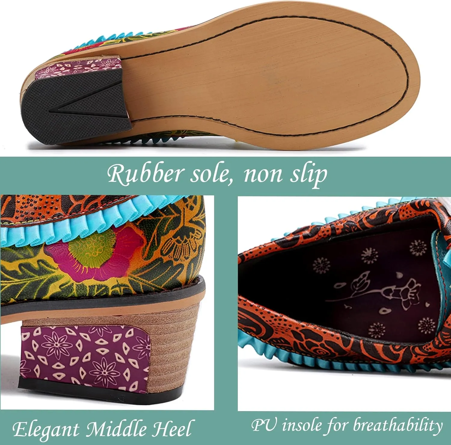 Women's Handmade Lambskin Oxford Loafers Shoes with Retro Ethnic Printed Style, Brock Design for Casual and Fashion Collegiate Style