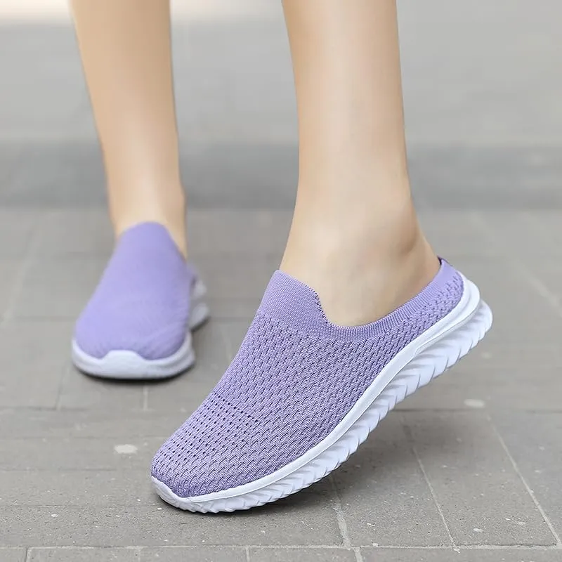 Women's Lightweight Breathable Mesh Sneakers - Casual Walking Shoes, Toe Sliding, Comfortable Shoes