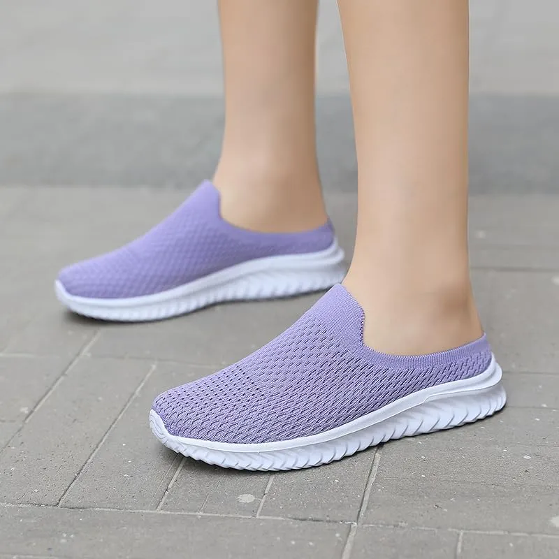 Women's Lightweight Breathable Mesh Sneakers - Casual Walking Shoes, Toe Sliding, Comfortable Shoes