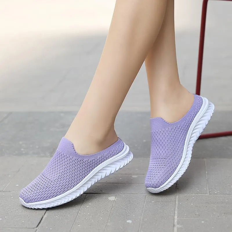 Women's Lightweight Breathable Mesh Sneakers - Casual Walking Shoes, Toe Sliding, Comfortable Shoes