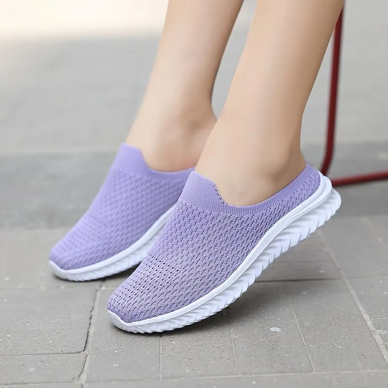 Women's Lightweight Breathable Mesh Sneakers - Casual Walking Shoes, Toe Sliding, Comfortable Shoes