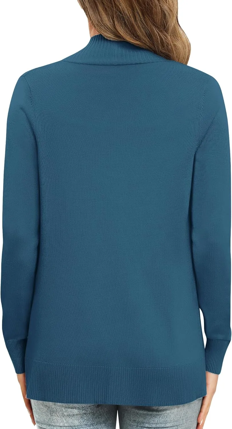 Women's Lightweight Long Sleeve Knit Cardigan with Pockets Open Front Casual Sweater for Spring Fall