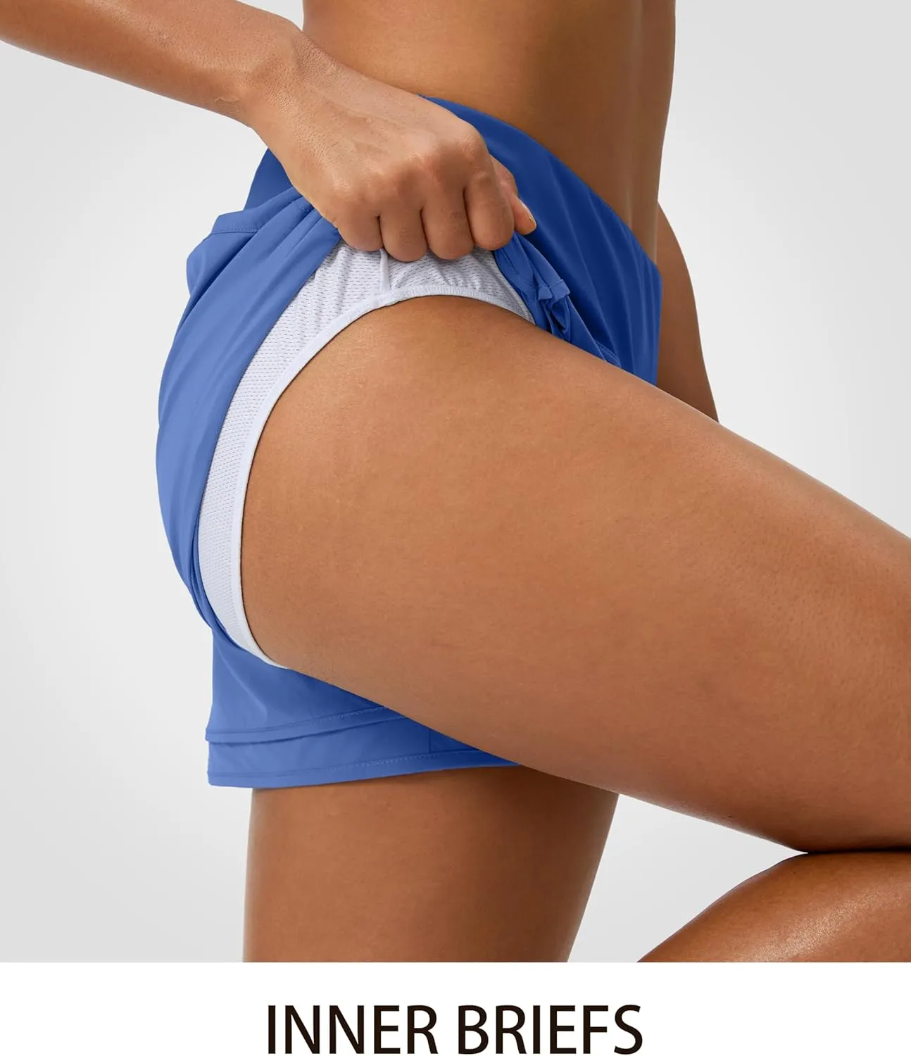 Women's Running Shorts High Waisted Quick-Dry 3 Inch Gym Workout Athletic Shorts for Women with Zipper Pocket