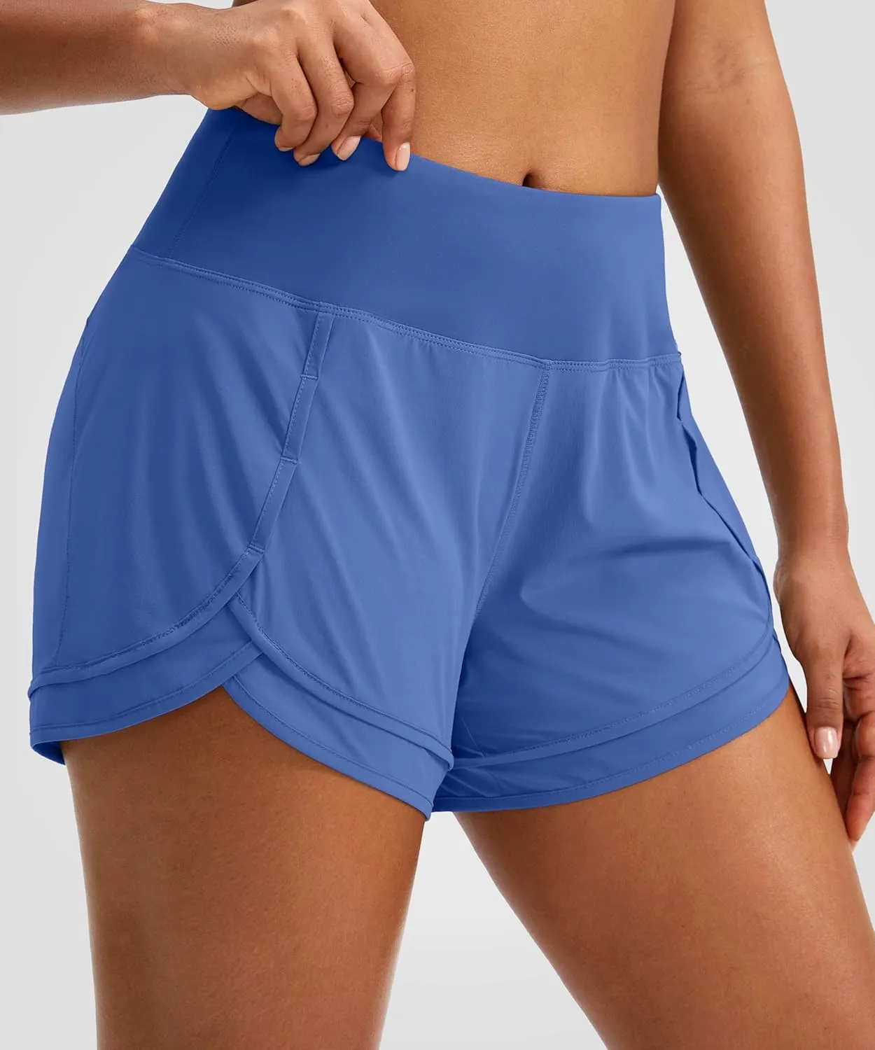 Women's Running Shorts High Waisted Quick-Dry 3 Inch Gym Workout Athletic Shorts for Women with Zipper Pocket