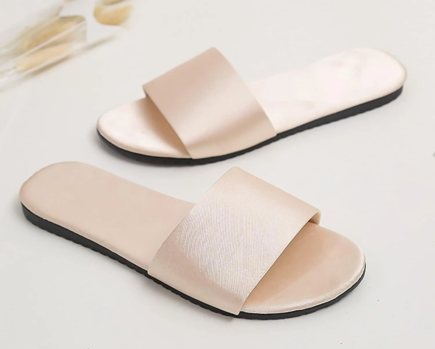 Women's satin slippers summer indoor breathable flat bottom comfortable sandals slippers