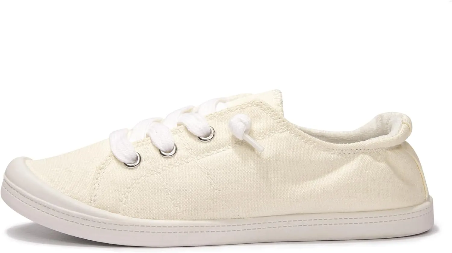 Women's Slip On Canvas Sneaker Low Top Casual Walking Shoes Classic Comfort Flat Fashion Sneakers