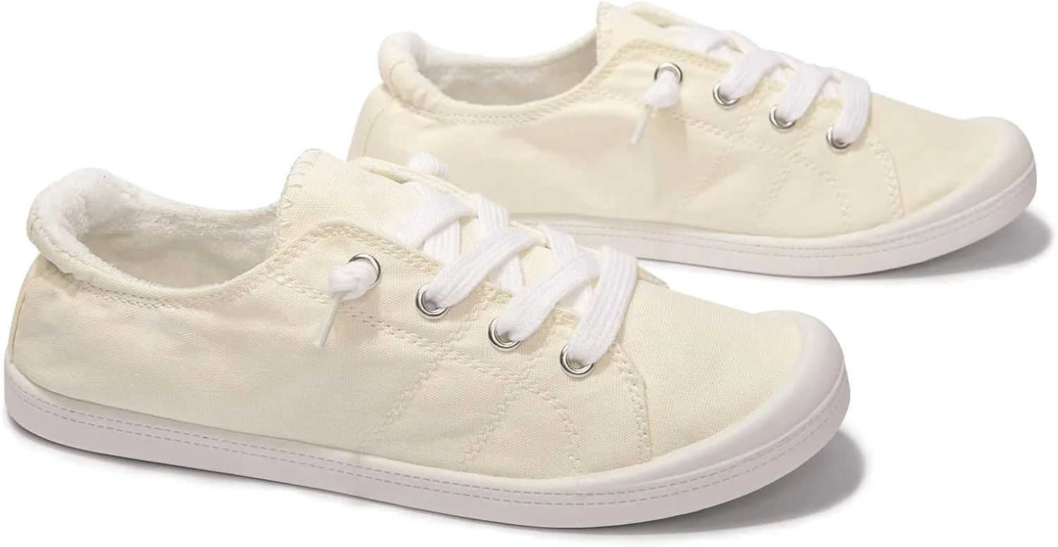 Women's Slip On Canvas Sneaker Low Top Casual Walking Shoes Classic Comfort Flat Fashion Sneakers