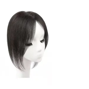 Women's Wig Bangs Wig Piece Full Real Human Hair Patch Fluffy Increase Hair Volume Fluffy Cover Gray Hair Women's Wigs Hair Piece(07-(10-12) 30CM-black)