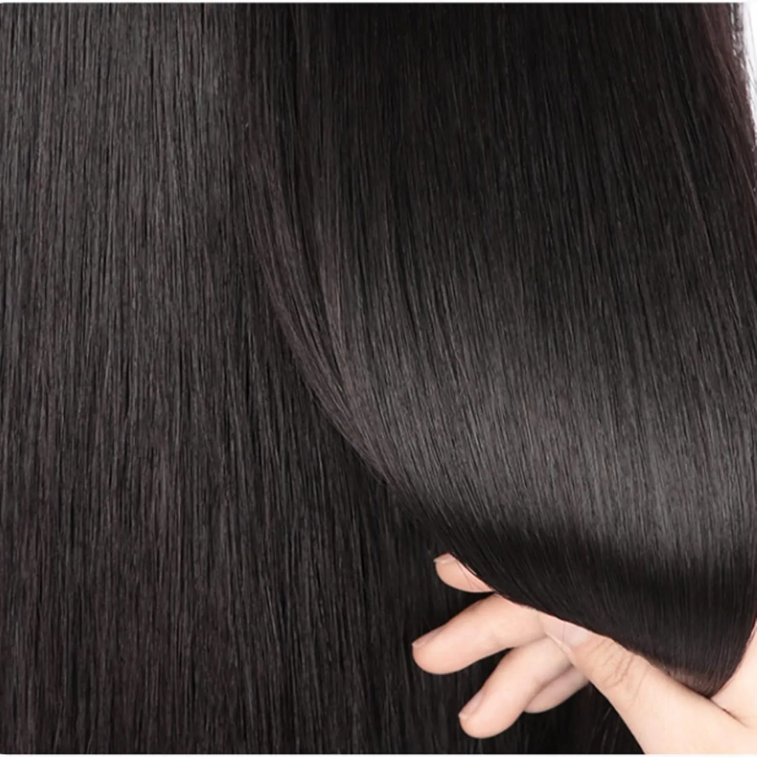Women's Wig Bangs Wig Piece Full Real Human Hair Patch Fluffy Increase Hair Volume Fluffy Cover Gray Hair Women's Wigs Hair Piece(17-(7-9) 25CM-black)