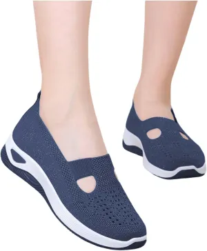 Womens Woven Orthopedic Walking Shoes Breathable Arch Support Sneakers for Heel Pain Relief Lightweight Anti Skid