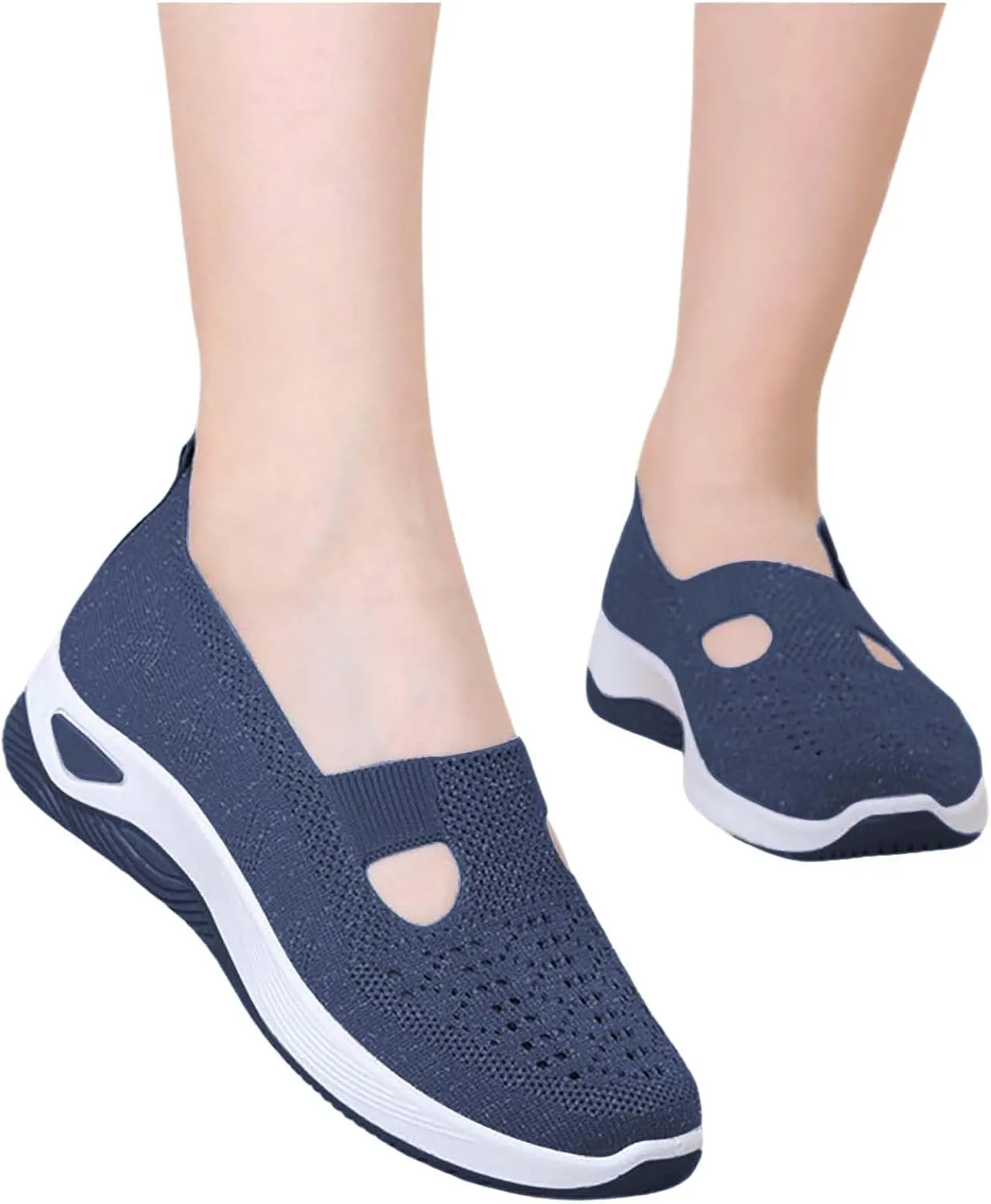 Womens Woven Orthopedic Walking Shoes Breathable Arch Support Sneakers for Heel Pain Relief Lightweight Anti Skid