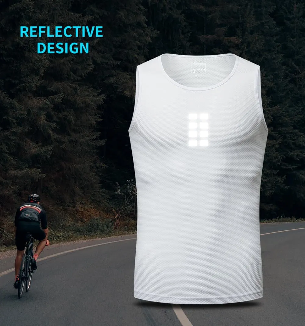 WOSAWE Men's Biking Base Layer Vest Cycling Sleeveless Undershirt Quick Drying