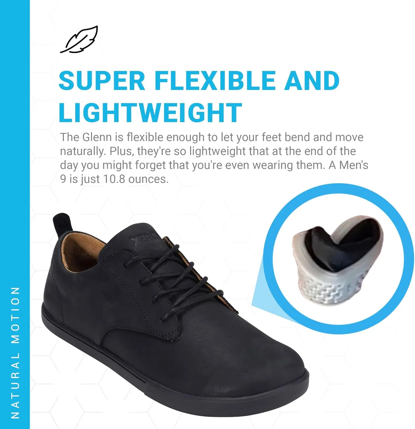 Xero Shoes Men's Glenn Leather Barefoot Dress Casual Shoe