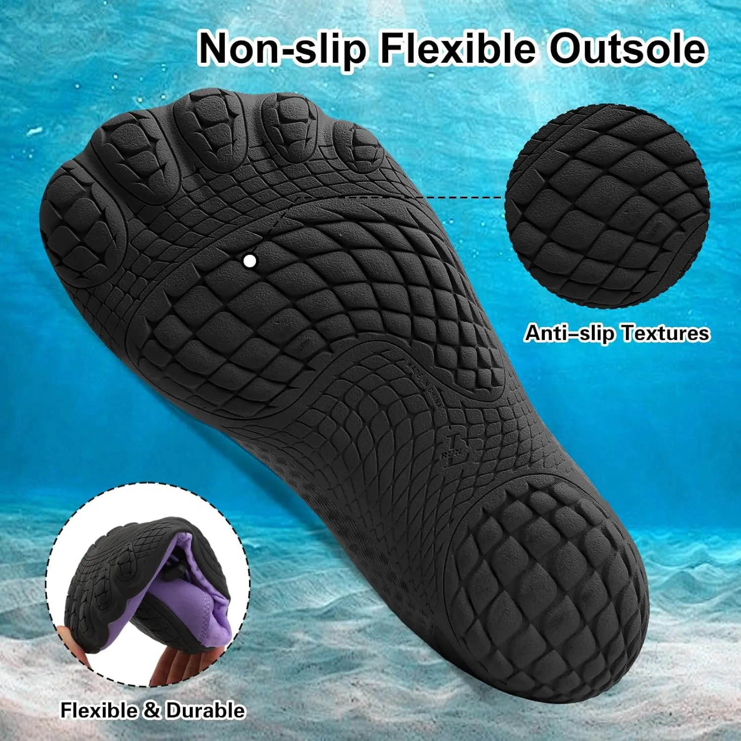 XIHALOOK Water Hiking Shoes for Women Men Barefoot Wide Toe Minimalist Shoes for Beach Swim River Pool Lake Surfing Training