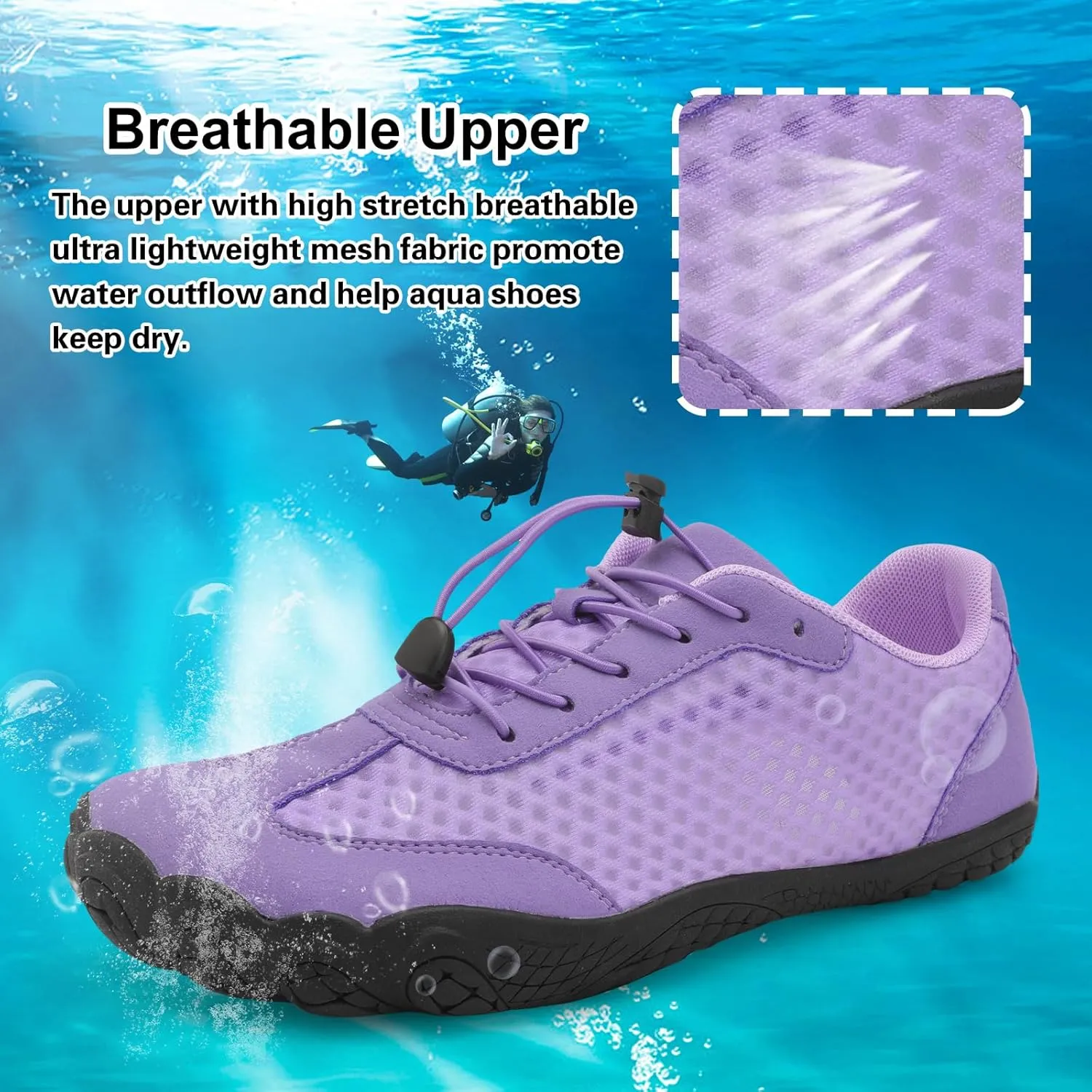 XIHALOOK Water Hiking Shoes for Women Men Barefoot Wide Toe Minimalist Shoes for Beach Swim River Pool Lake Surfing Training