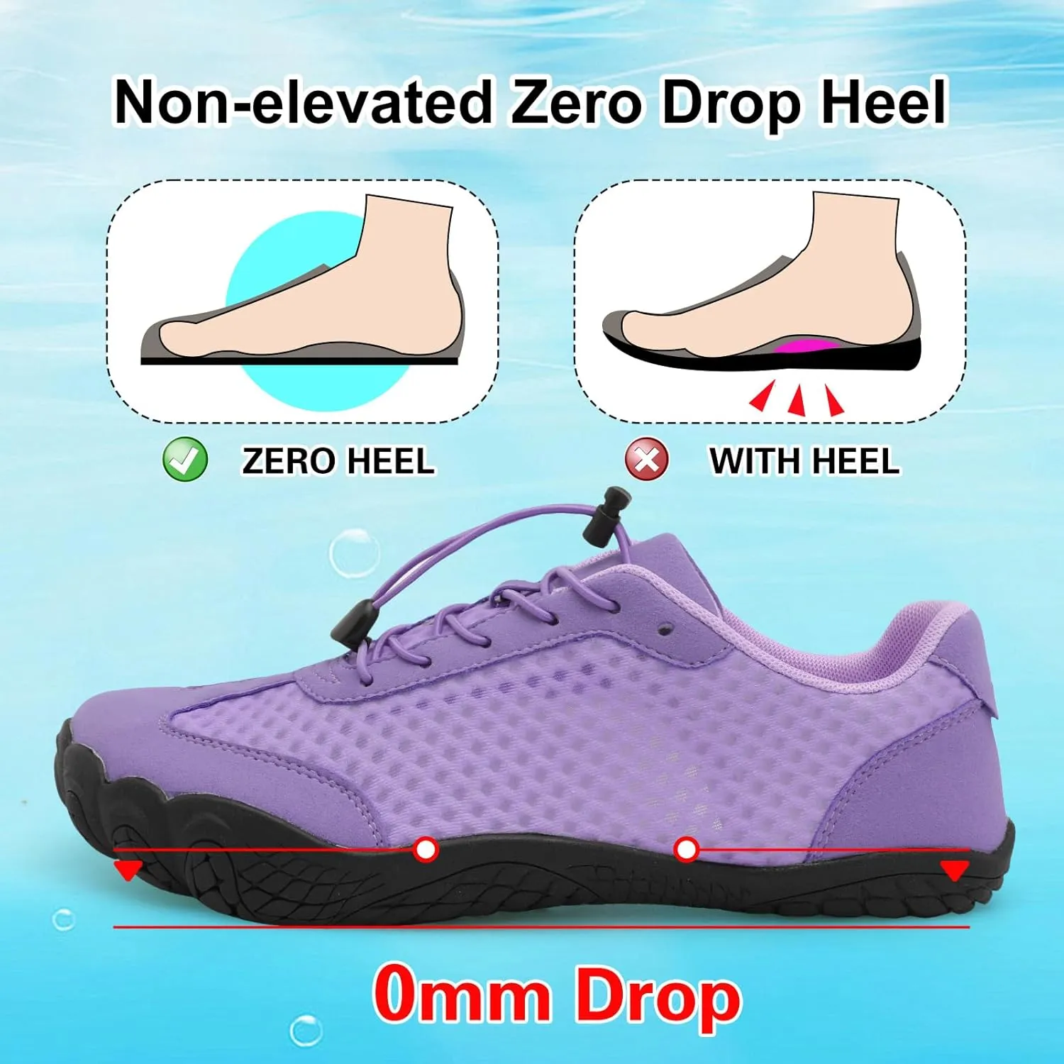 XIHALOOK Water Hiking Shoes for Women Men Barefoot Wide Toe Minimalist Shoes for Beach Swim River Pool Lake Surfing Training