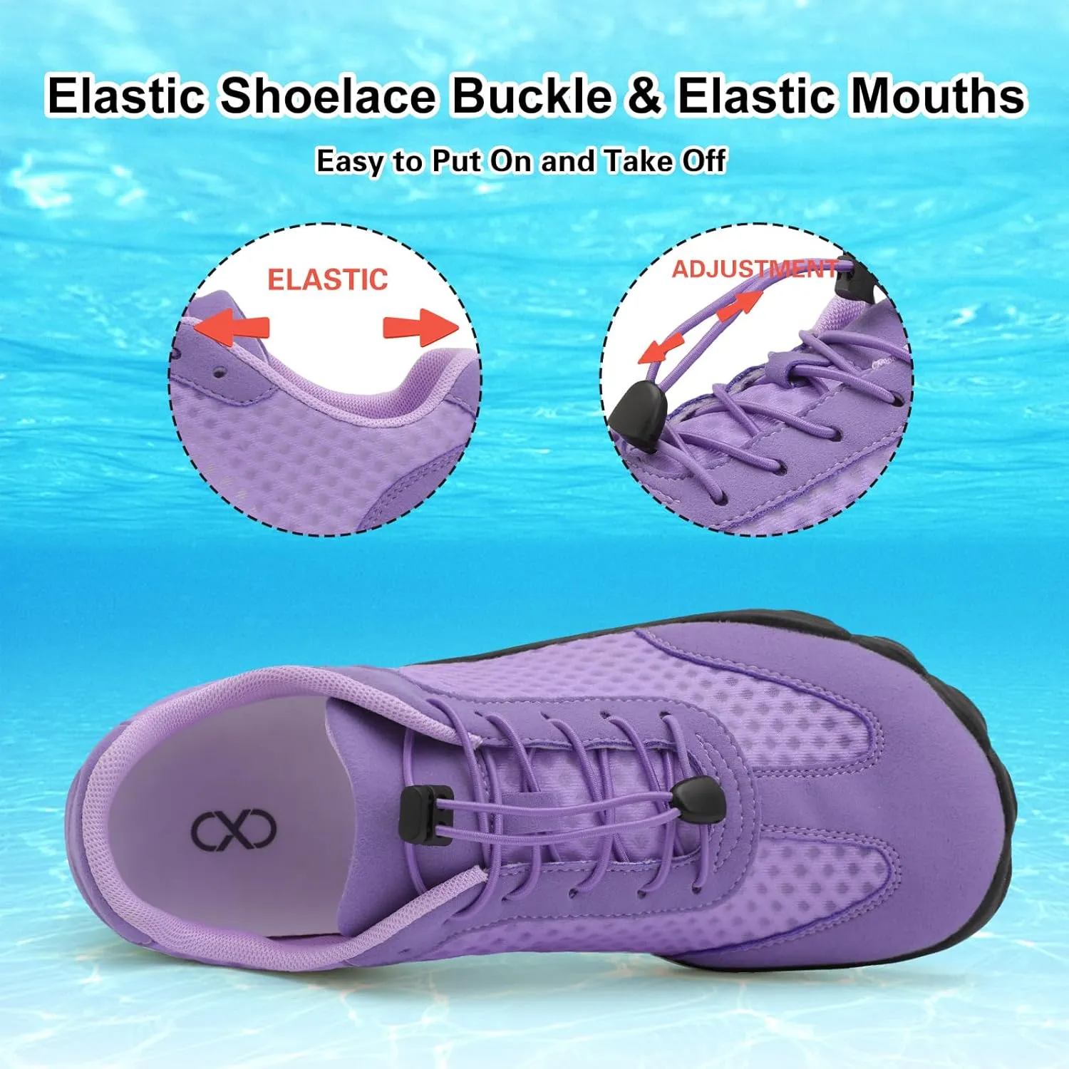 XIHALOOK Water Hiking Shoes for Women Men Barefoot Wide Toe Minimalist Shoes for Beach Swim River Pool Lake Surfing Training