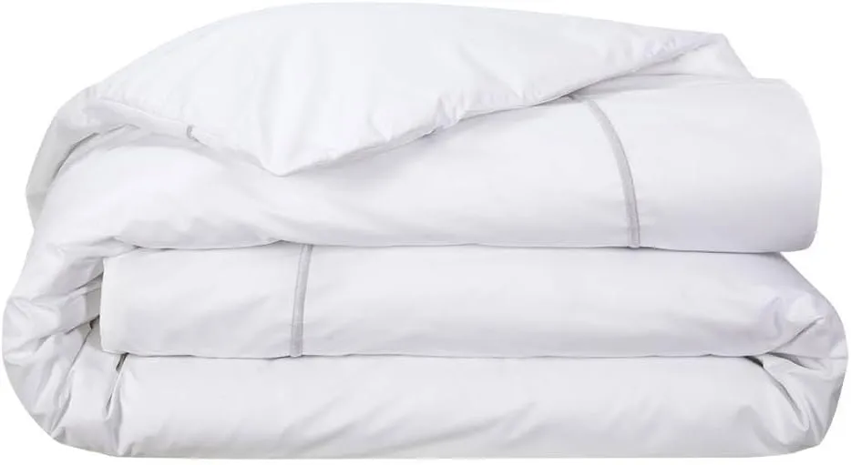 Yves Delorme Athéna Silver (Light Grey) King 110 x 94 in Duvet Cover Extra Soft and Cooling Luxury Sheets, 100% Natural Organic Cotton - Breathable and Durable
