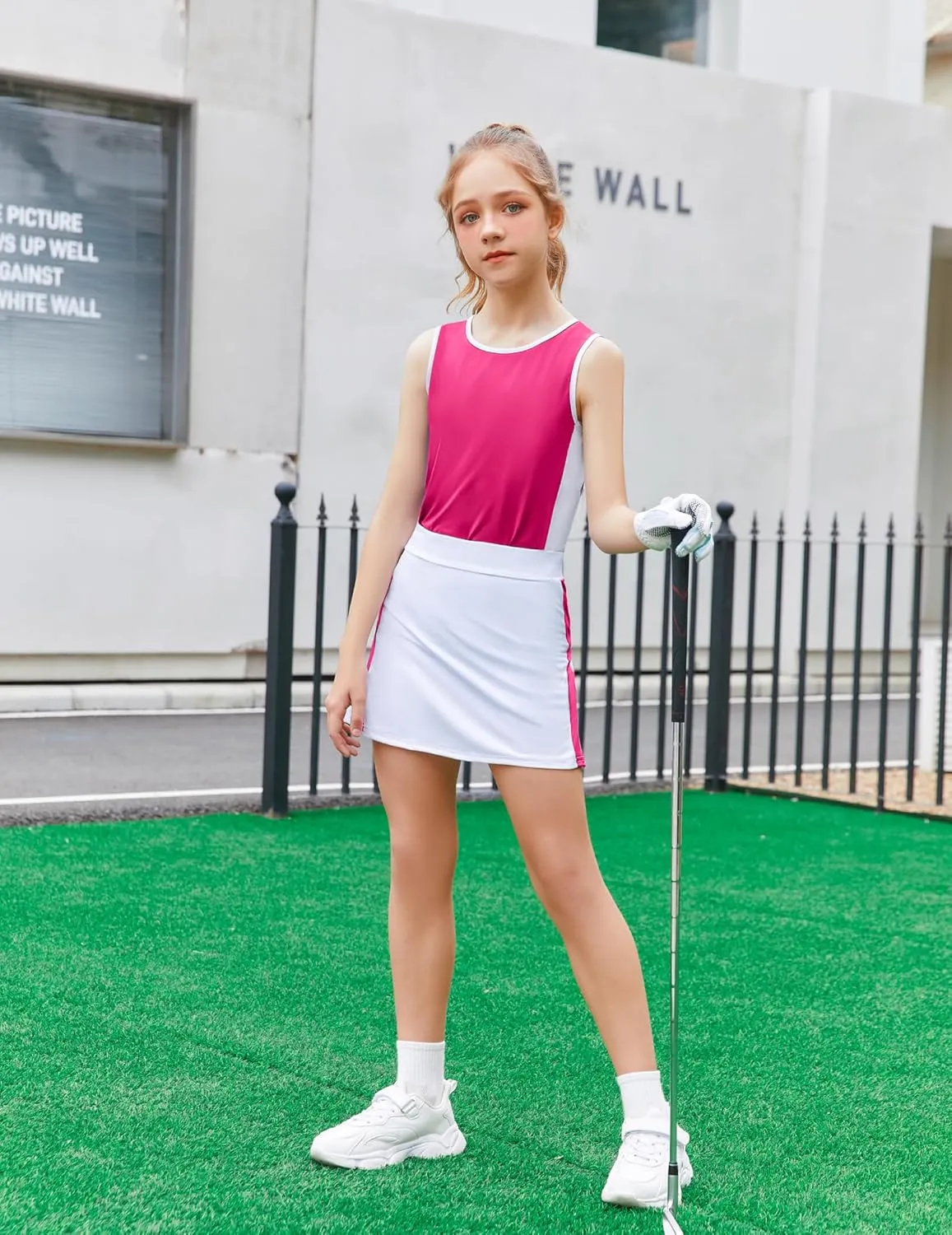 Zaclotre Girls Tennis Golf Dress Outfit Sleeveless Tank Top and Skorts Sets Sport Skirt with Shorts