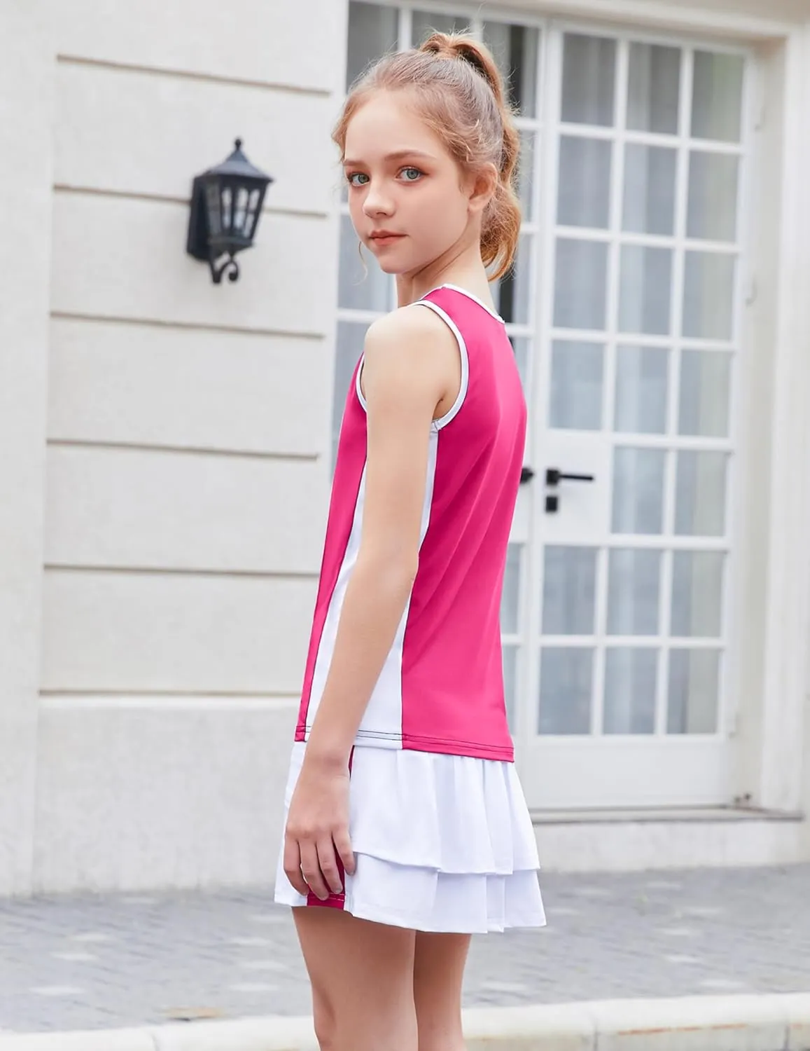 Zaclotre Girls Tennis Golf Dress Outfit Sleeveless Tank Top and Skorts Sets Sport Skirt with Shorts