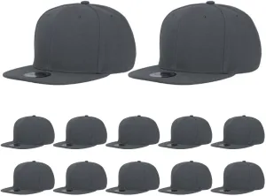 ZH Plain Flat Brim Snapback Baseball Caps Adjustable Blank Baseball Caps Wholesale 12 Pack…
