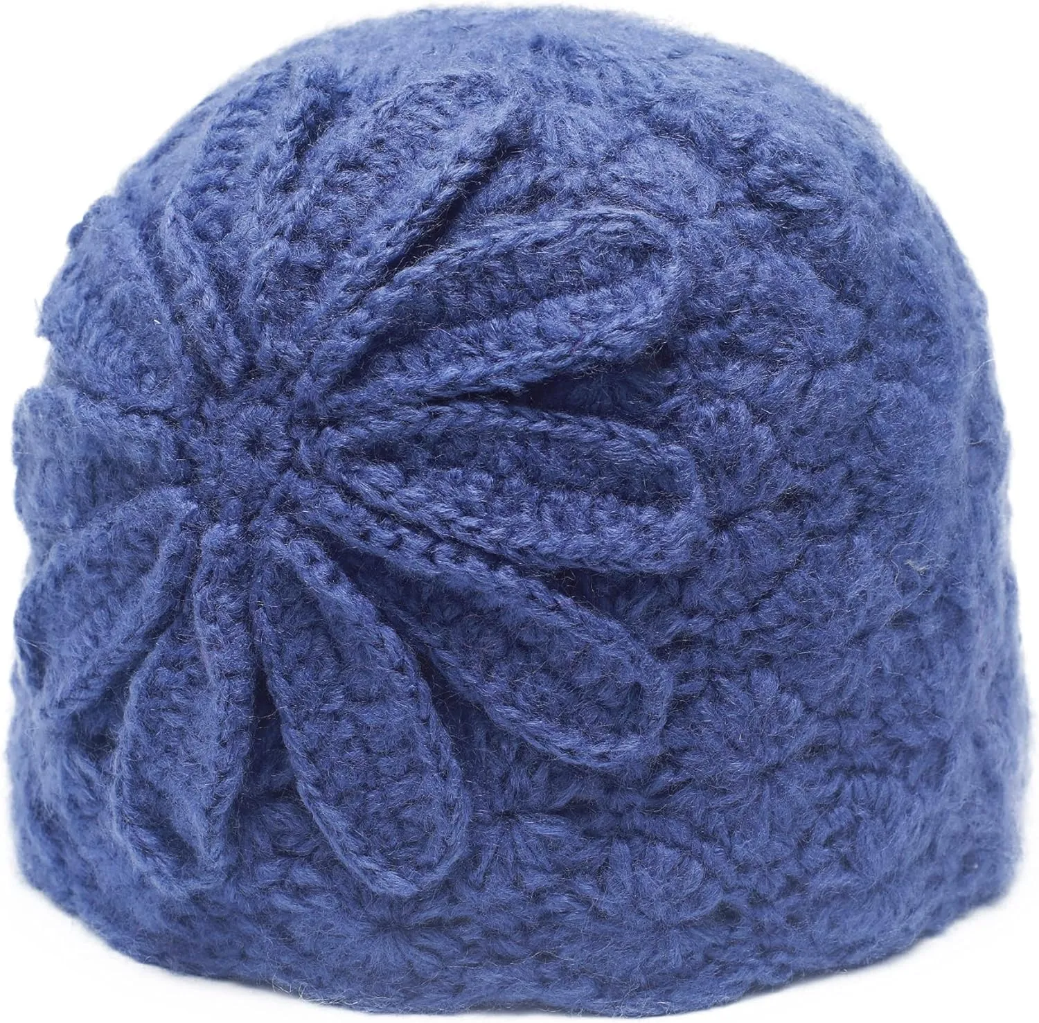 ZLYC Women Winter Knit Beanie Hat Soft Crochet Skullies Beanies with Flower Accent